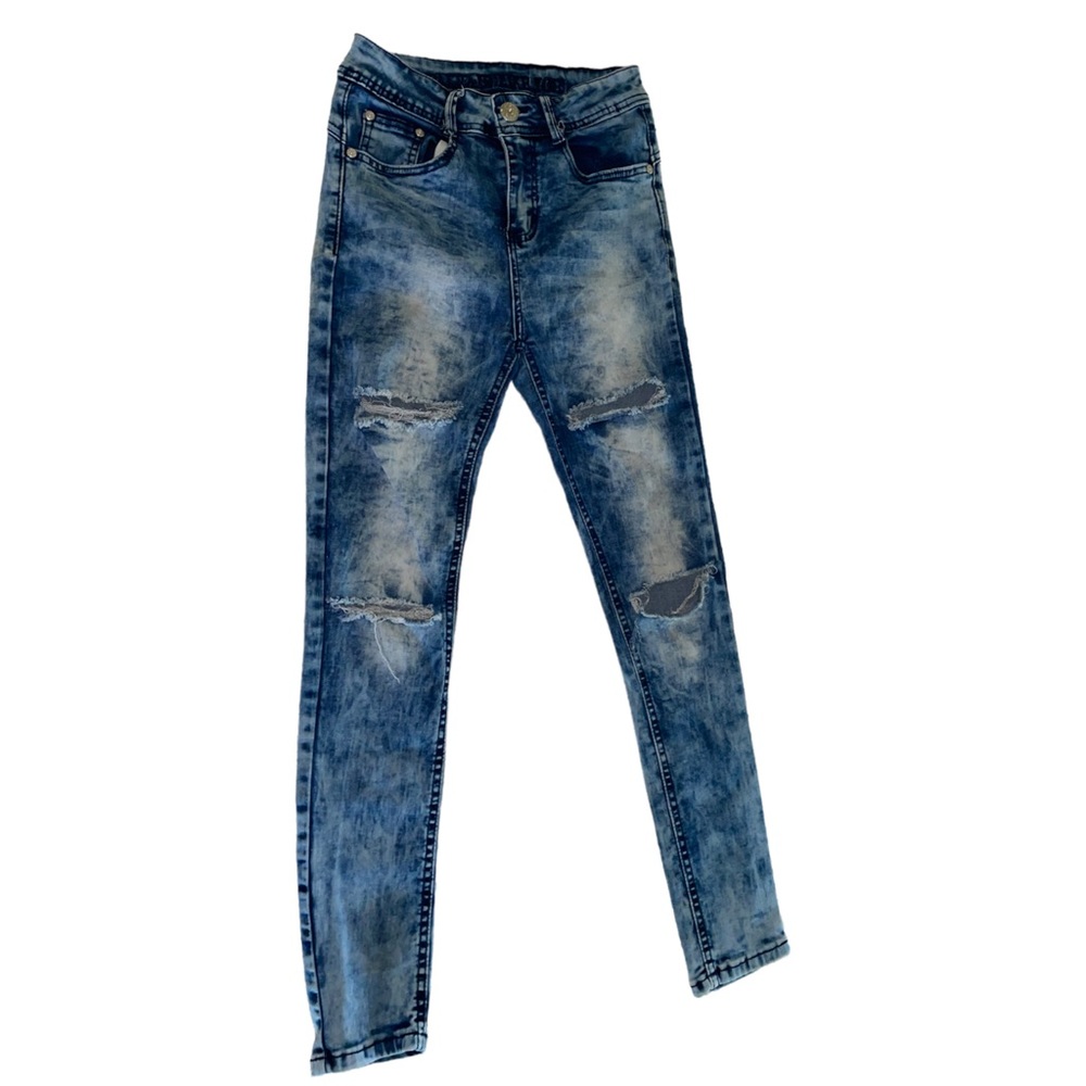 Salvaje Like You High Rise Skinny Denim Ripped Jean Pants Size 7-8 Junior’s